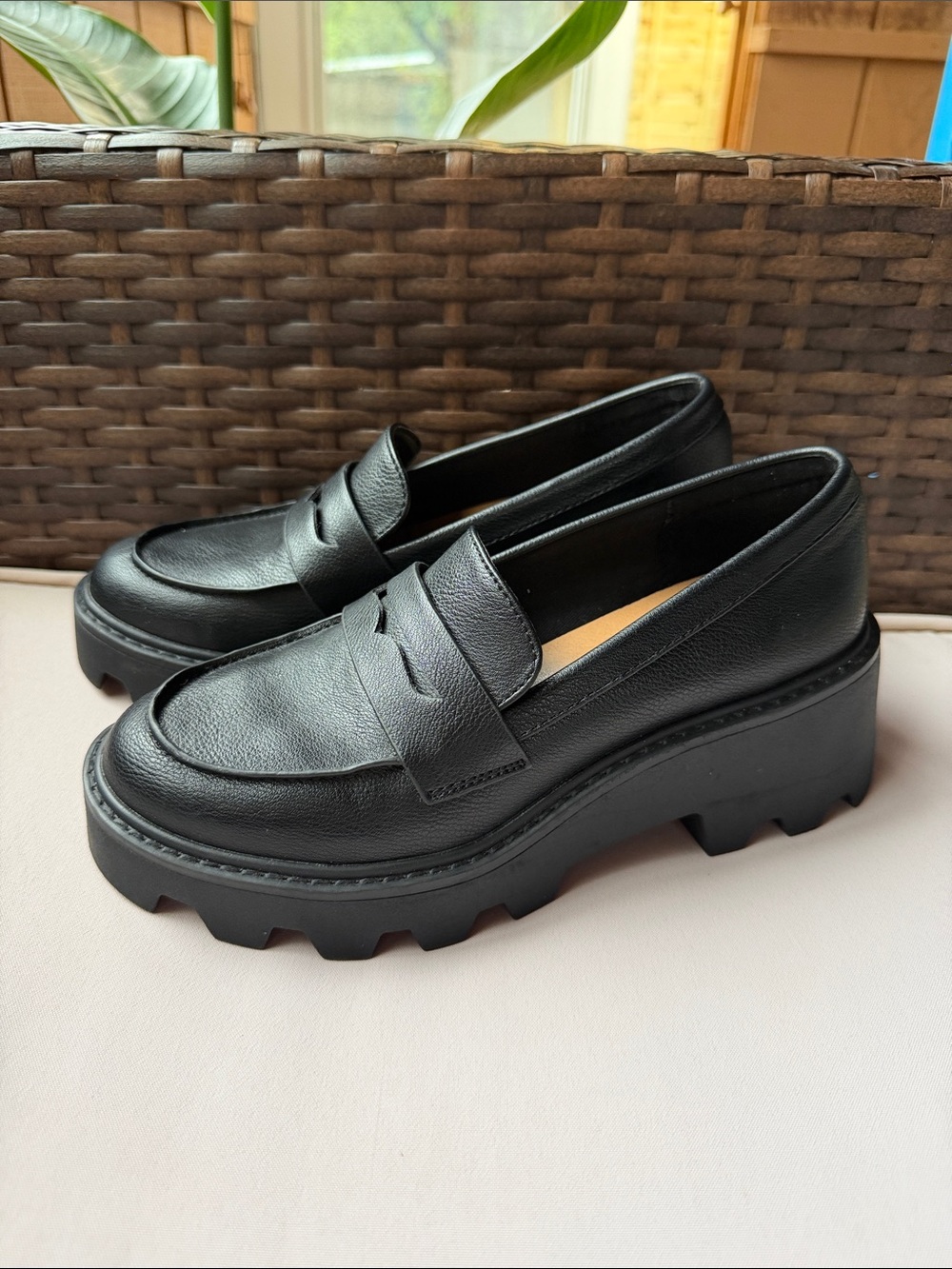 Dolce Vita Black Lug-Sole Penny Loafers